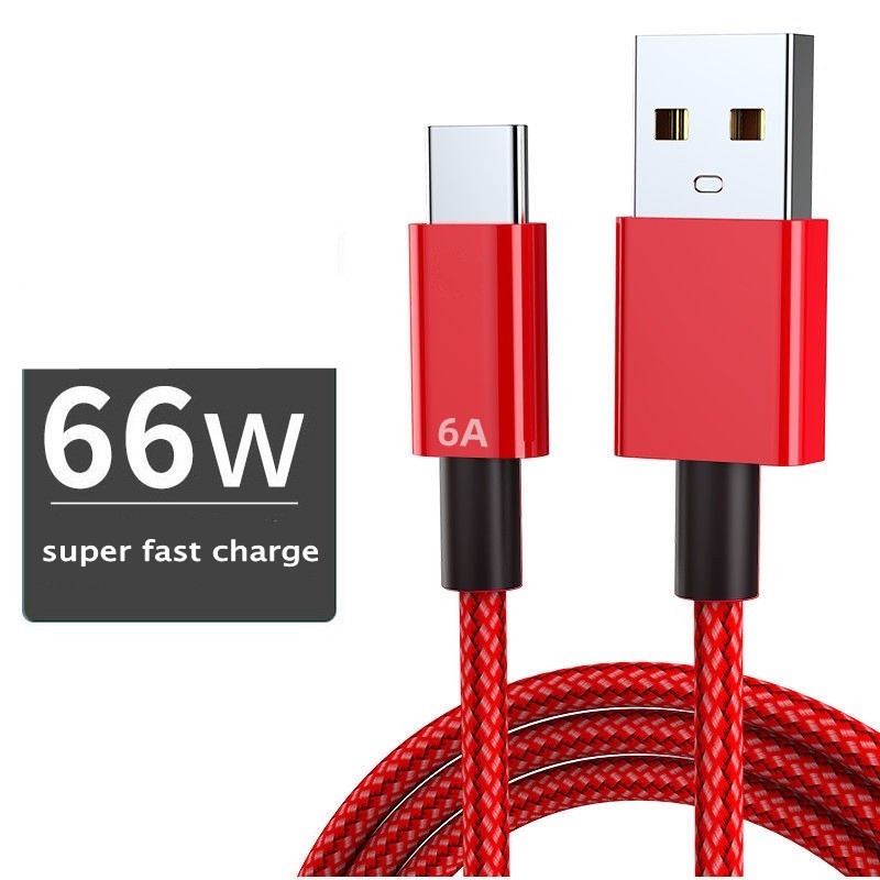 Dây Cáp Sạc Nhanh 66W Type C 6A Bện Nylon Thông Dụng Cho Android