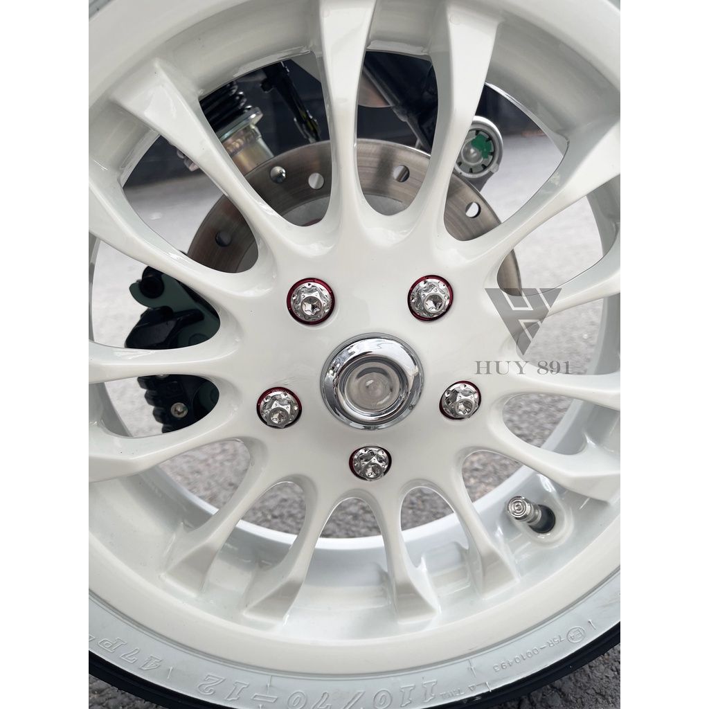 Bộ Long đền nhôm  mâm trước sau cho xe Vespa Sprint Primavera Notte LX S GTS