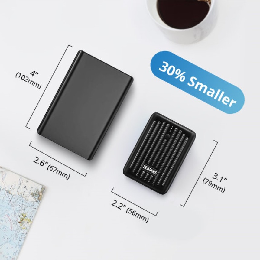 Pin sạc dự phòng siêu nhỏ ZENDURE SUPERMINI 10.000mAh - Type C - Thương Hiệu Mỹ - Bảo Hành 2 Năm