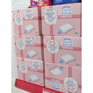 [Mua 5 Tặng 1]Bông Tẩy Trang 80 Miếng PURE COTTON Tự Nhiên, Dai, Mỏng, Mềm Mại Dùng Cho Mọi Loaị Da, Không Gây Kích Ứng