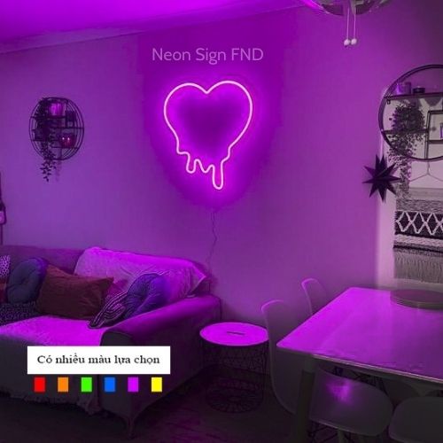 Đèn Neon Sign Trang Trí Decor neon checkin tiktok Trái Tim Tan Chảy