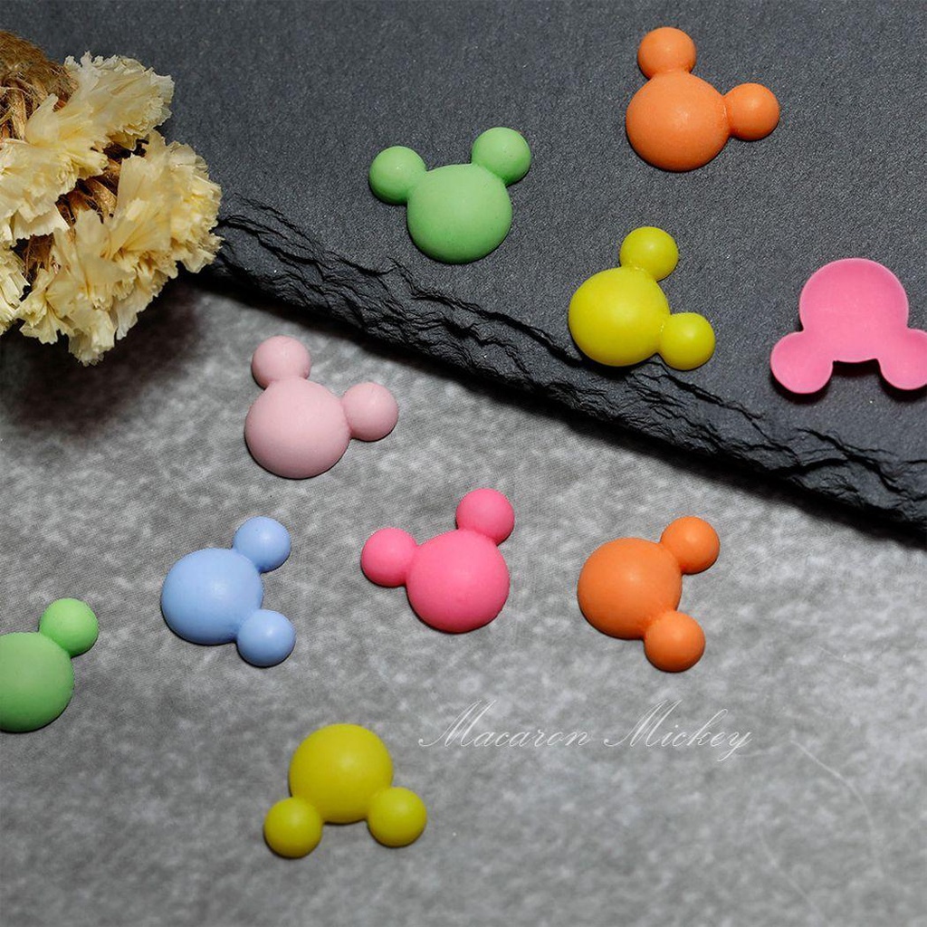 OCEANMAP Phụ Kiện Trang Trí Móng Tay Nghệ Thuật Hình Chuột Mickey Bằng Resin Màu Macaron Dễ Thương