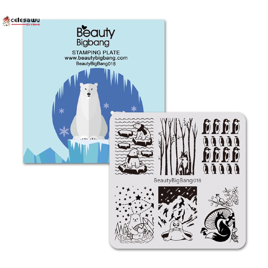 Set tem dán trang trí móng in họa tiết động vật xinh xắn