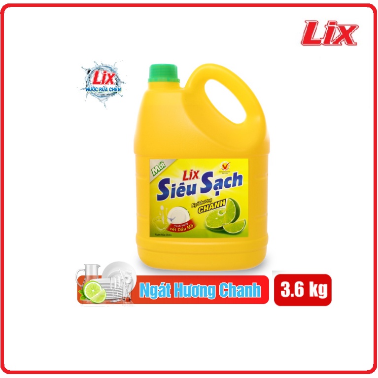 Nước Rửa Chén LIX Siêu Sạch Chai 3,6Kg