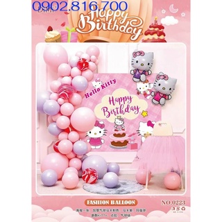 Sét bong bóng trang trí sinh nhật hình kitty - elsa - công chúa disney - peppa - chó cứu hộ - bóng đá - siêu nhân nhện