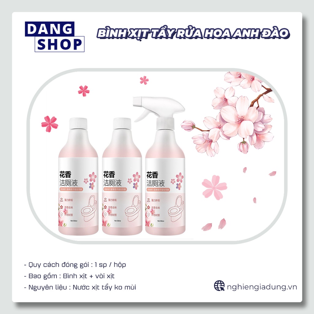 🔥 Hot hot 🔥 Chai xịt tẩy rửa nhà vệ sinh dạng bọt hương hoa anh đào, tẩy nhà vệ sinh tẩy rửa nhà tắm siêu sạch