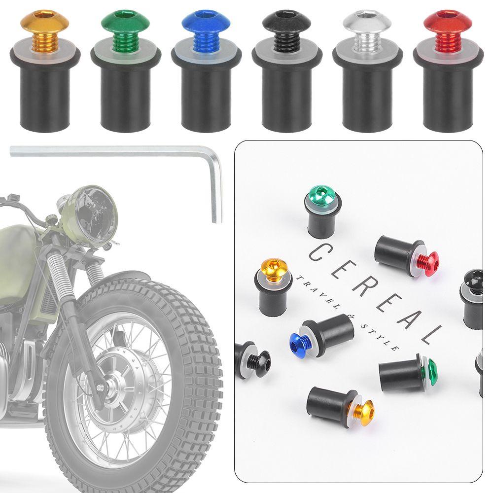 Set 10 Ốc Vít Bằng Nhôm CNC Trang Trí Kính Chắn Gió Xe Máy