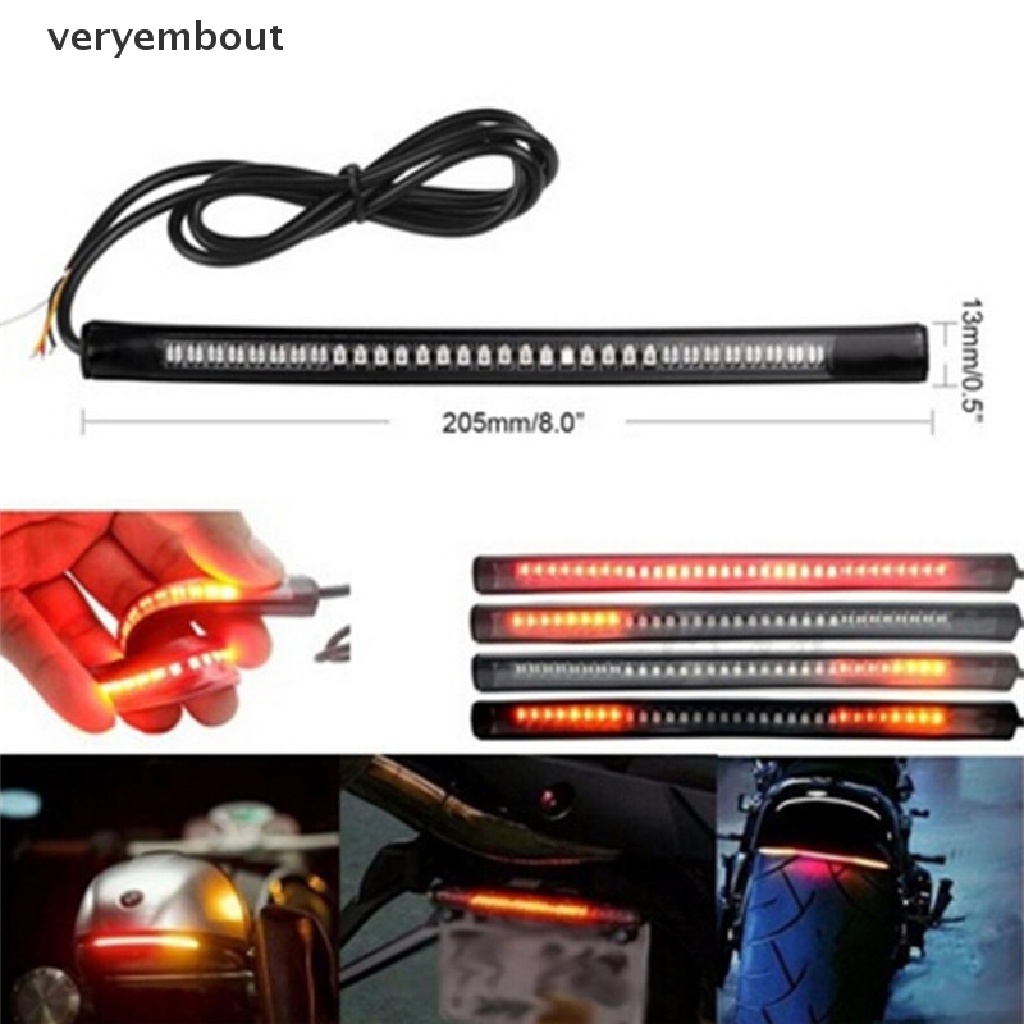 ut 48 SMD LED Motorcycle Motorbike Tail Brake Stop Turn Signal Strip Stop Light n
