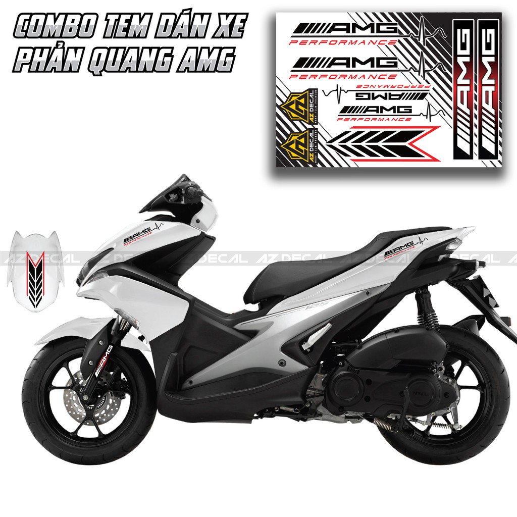 Bộ Tem Trang Trí Xe CBV106 AMG PERFORMANCE | Combo Dán Nhiều Vị Trí Xe Máy, Xe Điện Chống Nước, Bền Màu