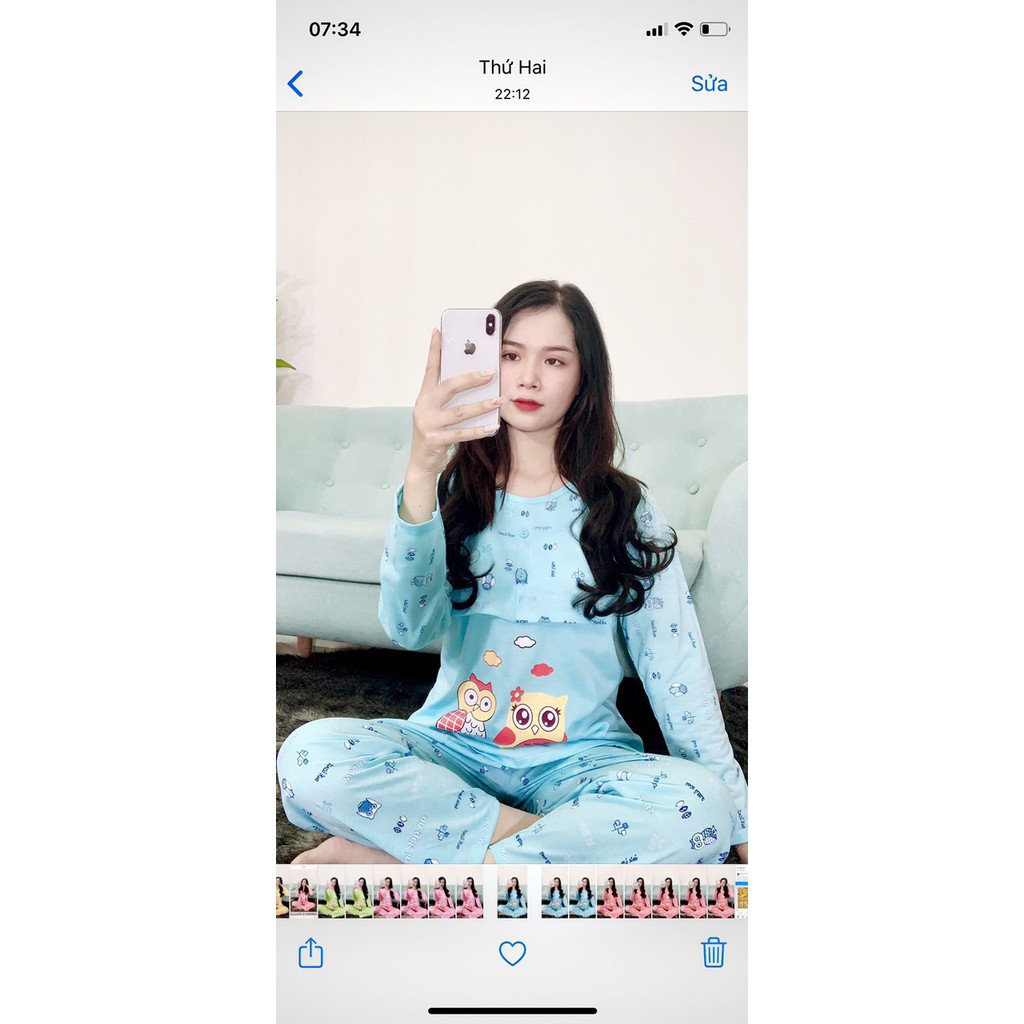 Bộ Đồ Bầu Và Sau Sinh Lật Ngực Cho Bé Ti - Chất Cotton