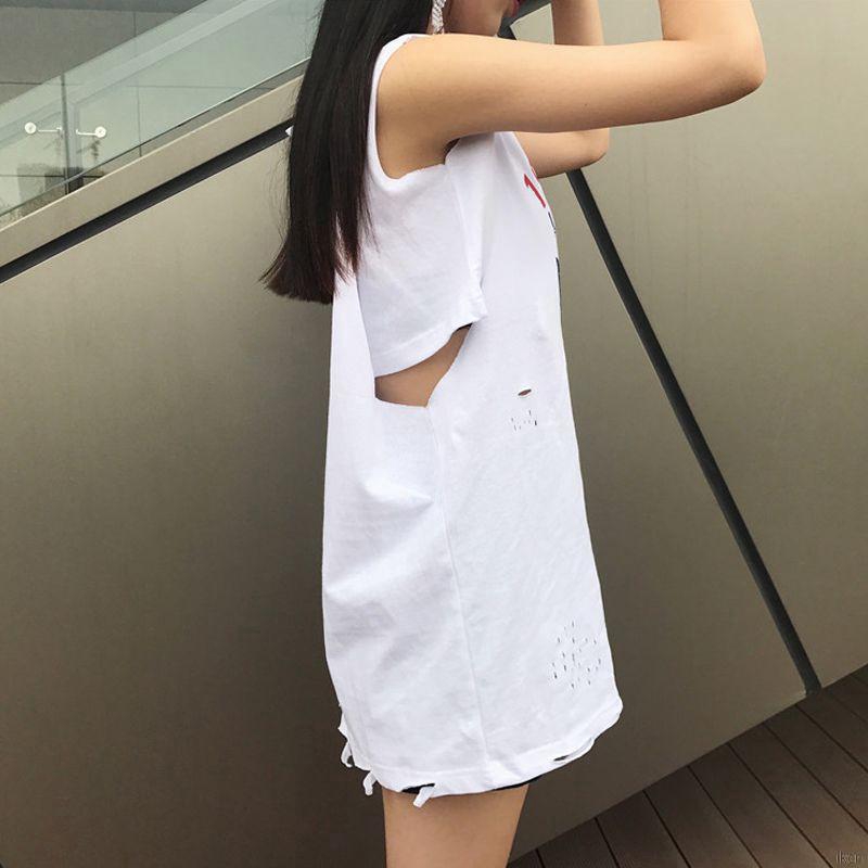 Áo Thun Nữ Sát Nách Dáng Rộng In Hình Hoạt Hình