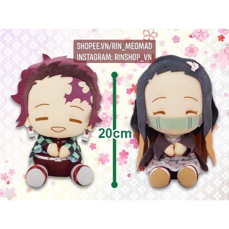 [TOREBA] Thú bông Kimetsu no Yaiba - Demon Slayer - Kiếm sĩ diệt quỷ -Tanjiro Kamado, Nezuko Kamado size 20cm