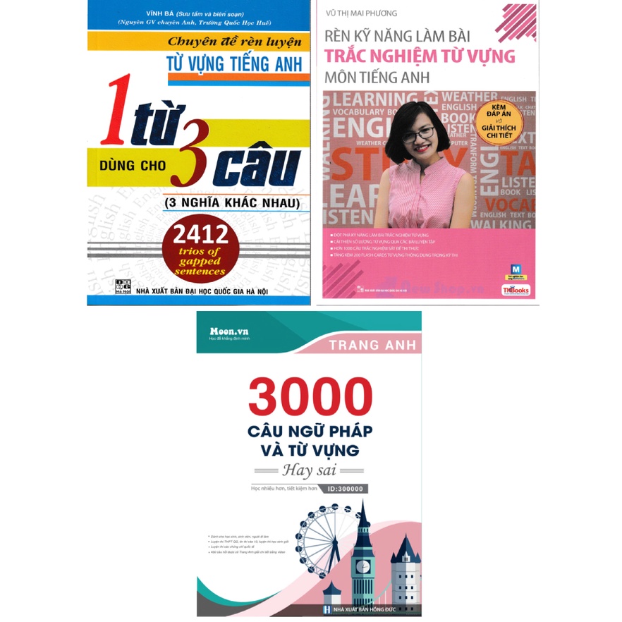 Combo sách Rèn Luyện Kỹ Năng Sử Dụng Từ Vựng Tiếng Anh Nâng Cao (Bộ 3 Cuốn)