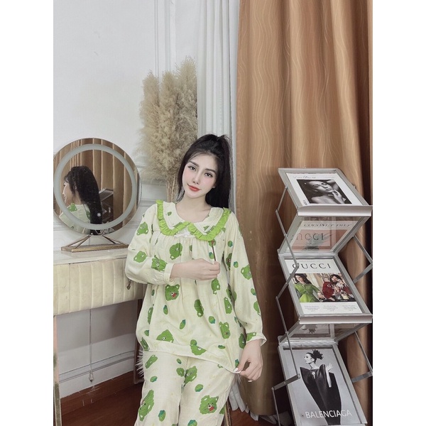 Đồ bộ bà bầu dài tay thu đông chất đũi mặc nhà kéo khoá con ti