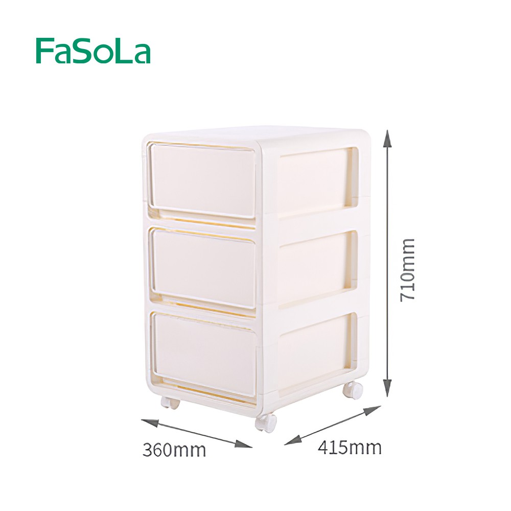 [FREESHIP] Tủ nhựa FASOLA 3 tầng - Tủ quần áo đa năng -Tủ đầu giường tiện lợi FSLRY-263