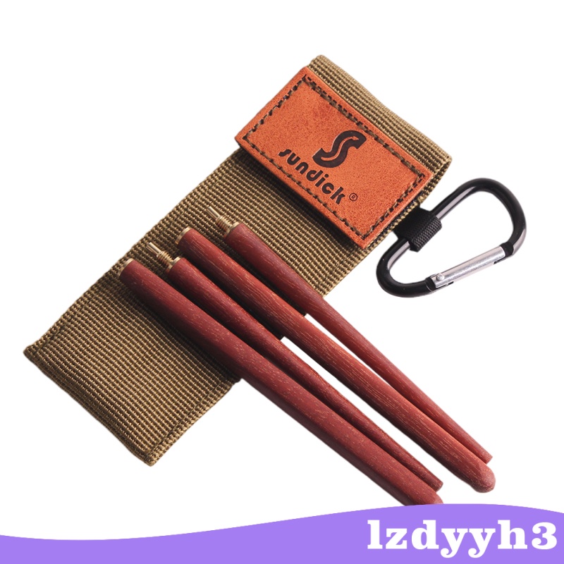 [In stock] Foldable Chopsticks Travel Cutlery Set Rosewood Chopsticks Gift Carry Bag