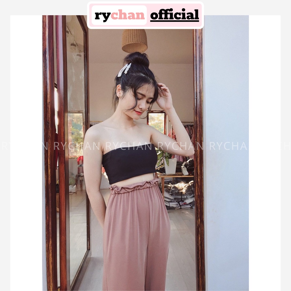 SE591 - Set Quần Suông Kèm Áo Crop Đen So Cute