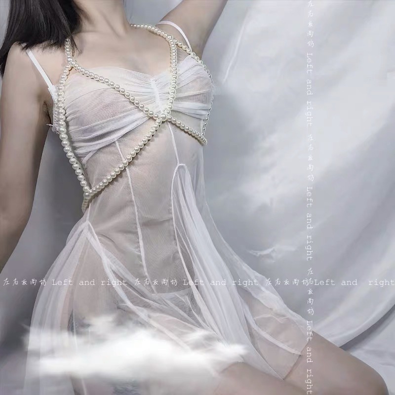 Váy Ngủ Voan Trắng Mềm Mại Xuyên Thấu Gợi Cảm | BigBuy360 - bigbuy360.vn