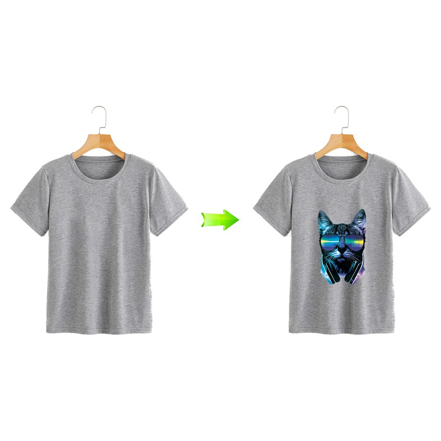 Miếng Dán Trang Trí Quần Áo Hình Mèo Xanh Dương 26x16cm DIY