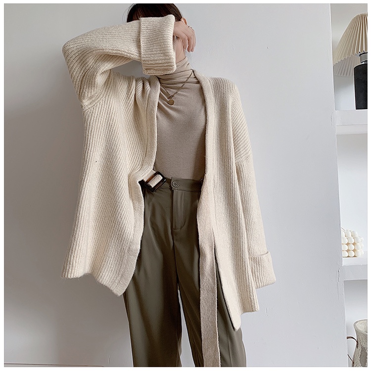 SET ÁO KHOÁC CARDIGAN LEN CÓ ĐAI+ VÁY LEN 2 DÂY  MÃ K99693