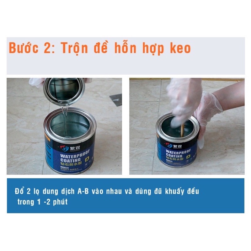 150 Gr- Keo quét, keo chống thấm trong suốt bảo vệ vết nứt mái nhà, sàn nhà vệ sinh, máng xối, mái tôn, sàn nhà triệt để