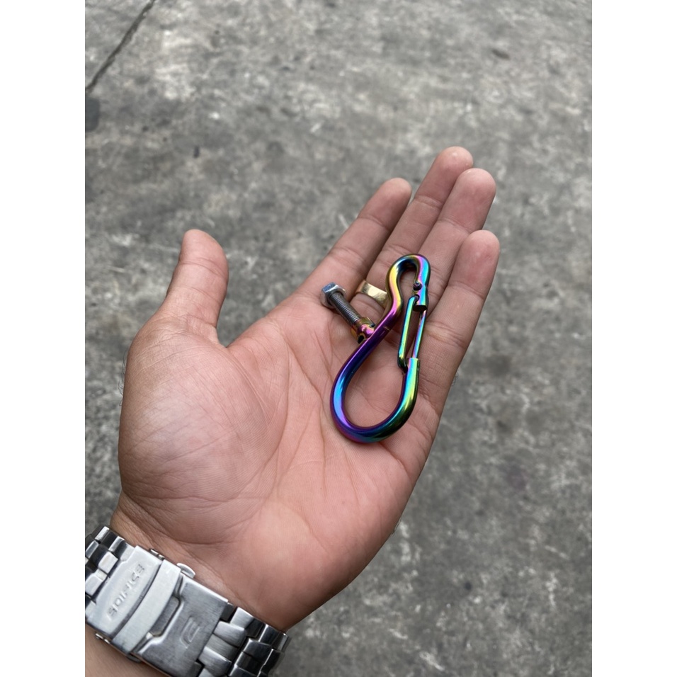 Móc treo xe máy kiểu bấm inox/titan, chịu lực cao mối hàn chắc chắn gắn cho mọi xe máy