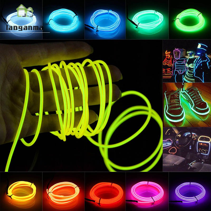 EL Wire Neon Glowing Light Battery Powered Waterproof LED Strips for Halloween Christmas