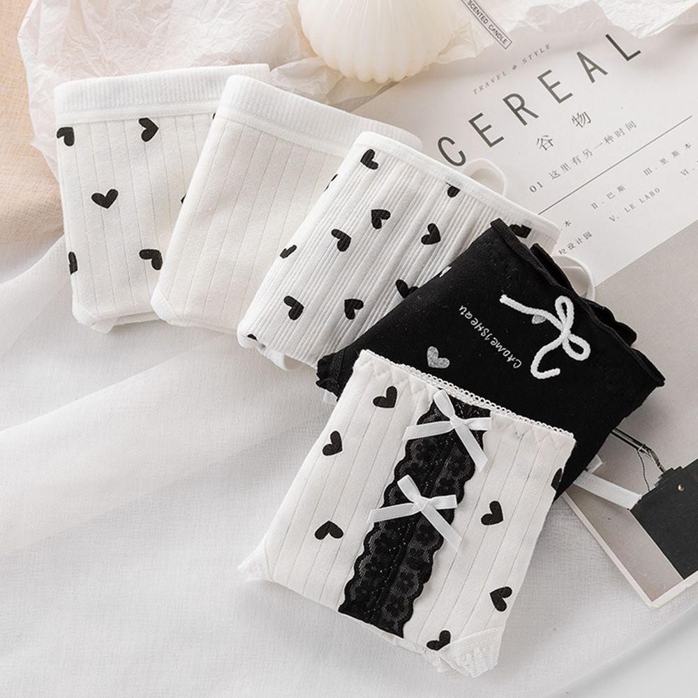 IVORY Quần Lót Cotton Lưng Vừa Đính Nơ Ren Phong Cách Lolita Dễ Thương Cho Nữ