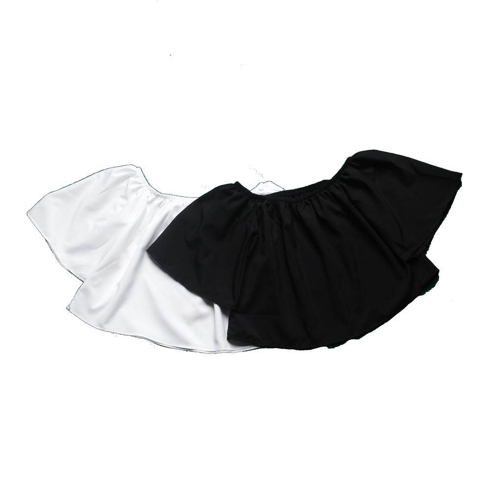 Áo croptop trễ vai màu trơn