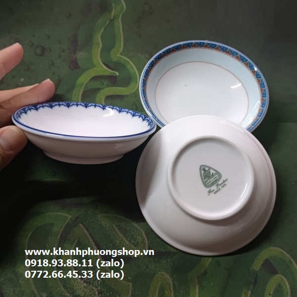 Chén đựng nước chấm 2 ngăn sứ Minh Long - chén đựng nước chấm 2 ngăn
