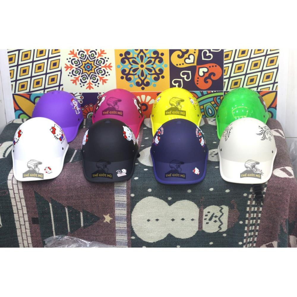 Mũ Bảo Hiểm Lưỡi Trai Thời Trang NAM NỮ Nửa Đầu Giá Rẻ Nhiều Màu ❤️Freeship❤️ Mũ Có Khẻ Thả Tóc - Phụ Kiện Ngoài Trời  ྇