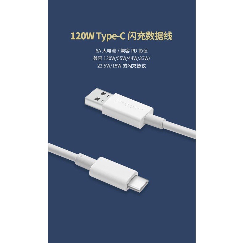 Dây cáp sạc nhanh 120W QC3.0  VIVO iQOO5Pro 5G IQOO7