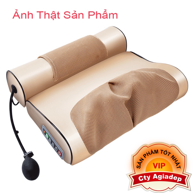 Gối massage Hồng ngoại Chườm nóng bằng hạt ngọc kết hợp thảo dược (BẢN 2 MẢNH)