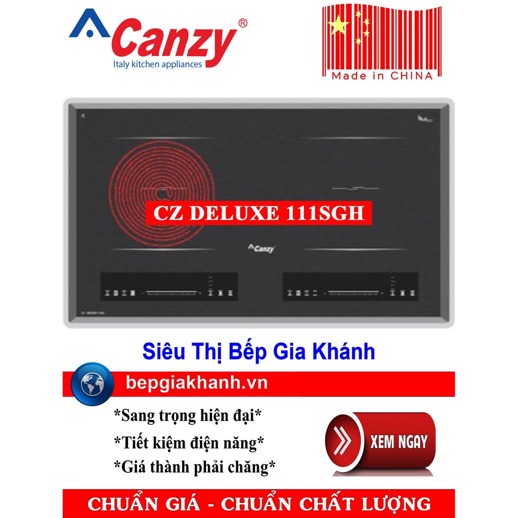 NEW 2021 - Bếp đôi 1 từ 1 hồng ngoại Canzy CZ DELUXE 111SGH sản xuất Trung Quốc