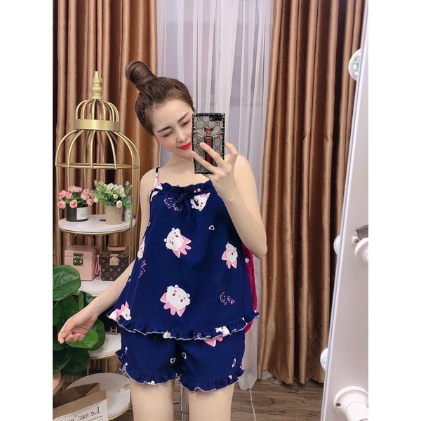 đồ bộ mặc nhà dạo phố chất lụa satin mềm mịn from chuẩn thoải mái