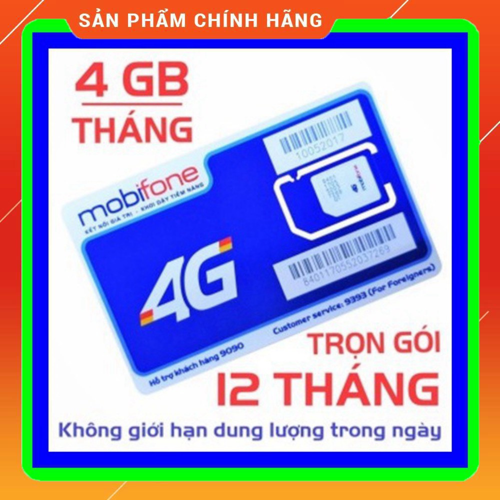 [CAM KẾT ĐỦ 12 THÁNG] [VT_MaiLinh] Sim 4G Mobifone trọn gói 1 năm không nạp tiền MDT250A tặng 4Gb mỗi t