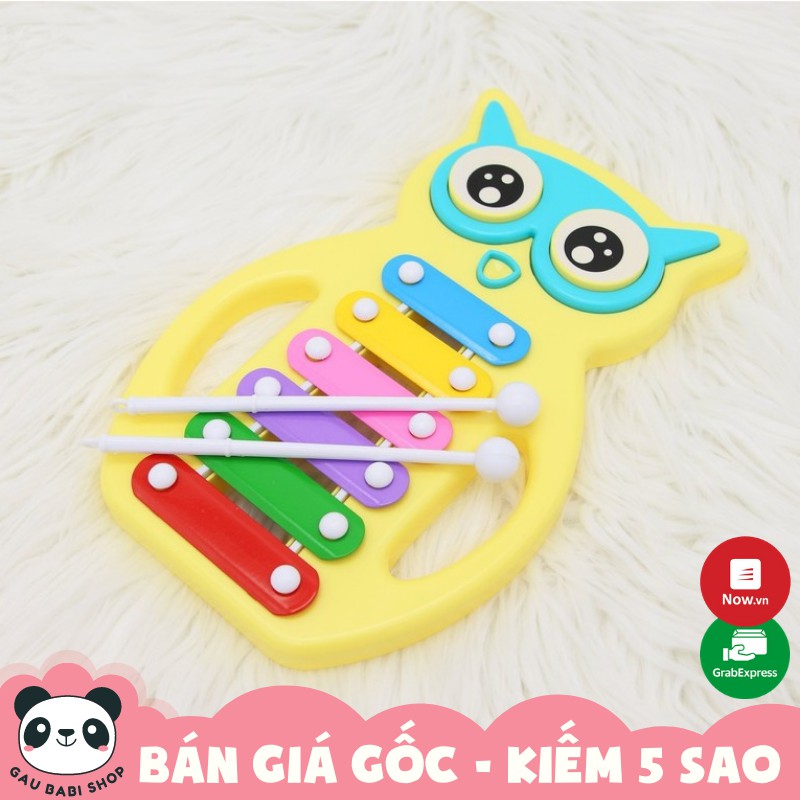 Đàn gõ Xylophone hình cú mèo đáng yêu Toys House màu vàng 0820