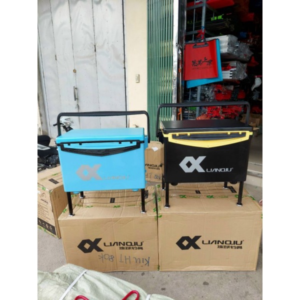 Thùng câu đài không tựa, thùng lianqiu s8 xanh ngọc 32l