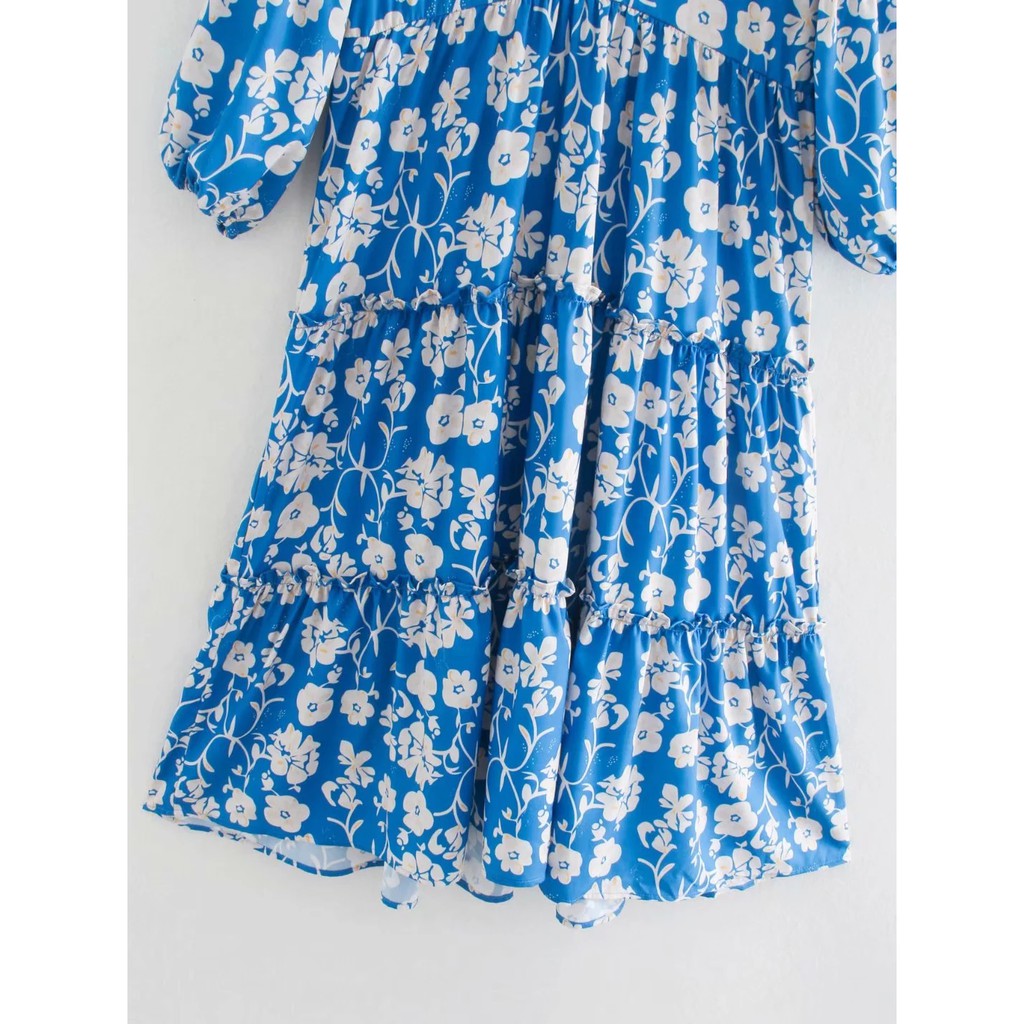 Đầm Zara hoa xanh babydoll đáng yêu DH2BBDG52N9