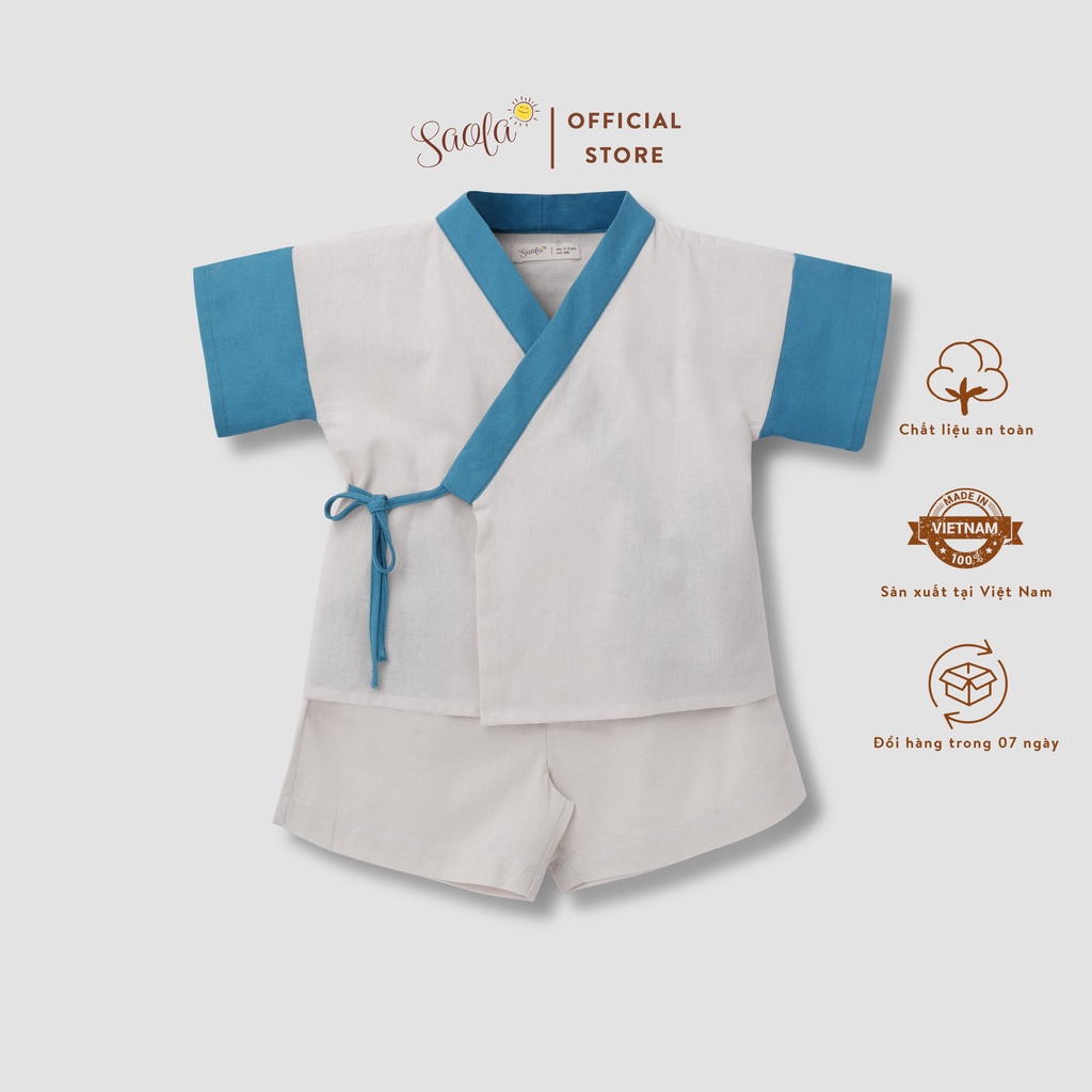 Bộ Áo Quần Linen Thoáng Mát Cho Bé Trai / Bé Gái - JINBEI SET - SEL004 - SAOLA KIDS CLOTHING