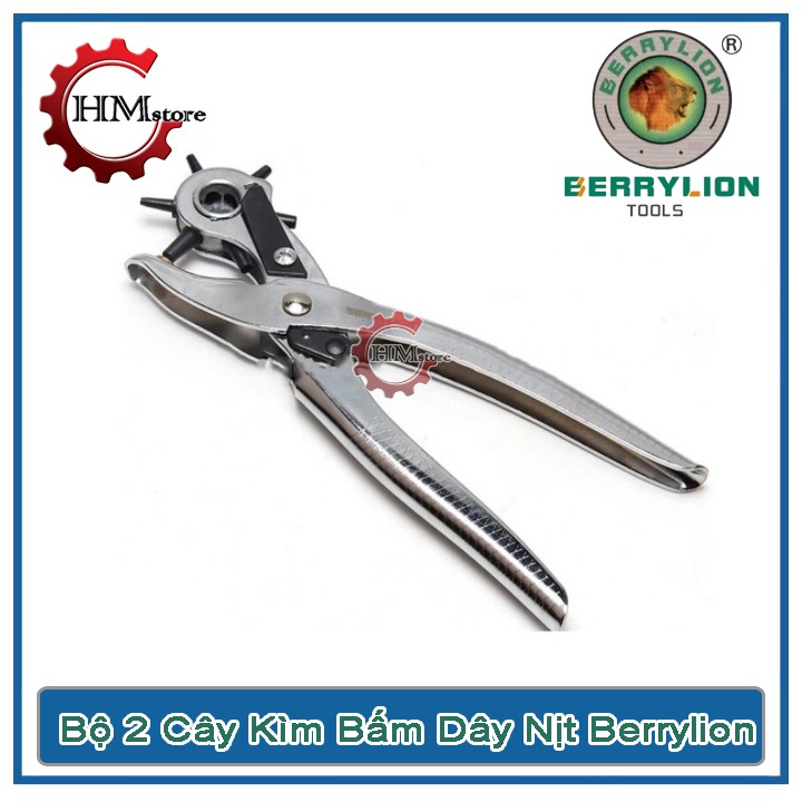 Bộ 2 kềm bấm dây lỗ và khoen Berrylion - Kìm bấm dây nịt cao cấp