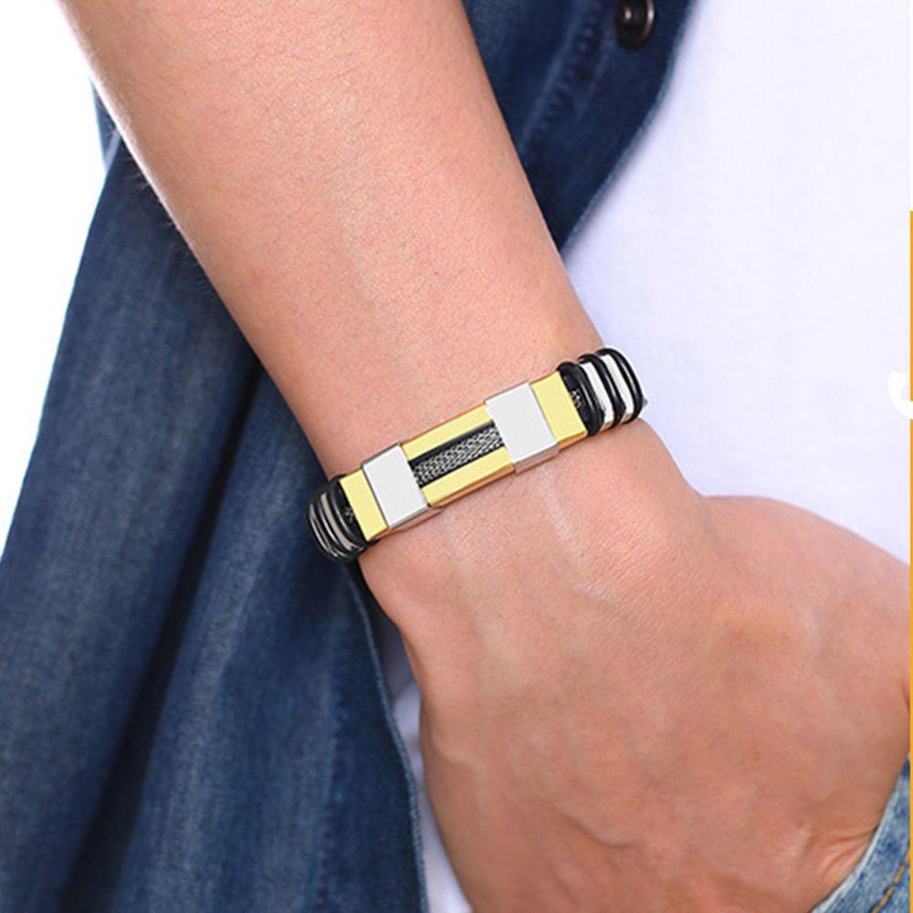 Vòng Tay Da Phong Cách Rock Cá Tính Cho Nam