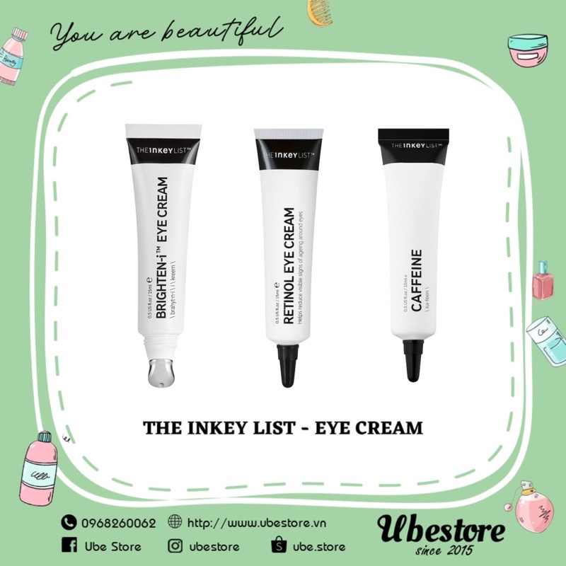 KEM MẮT CHỐNG LÃO HOÁ, GIẢM NHĂN VÀ QUẦNG THÂM THE INKEY EYE CREAM 15ML