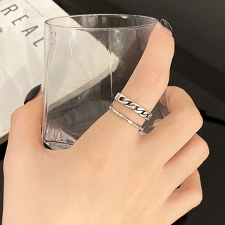 Vintage style double silver plated ring