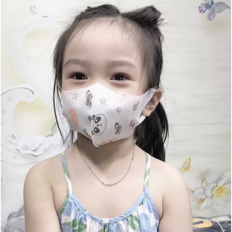 Hộp 10 cái khẩu trang trẻ em 5d Famapro/khẩu trang quai vải 5d