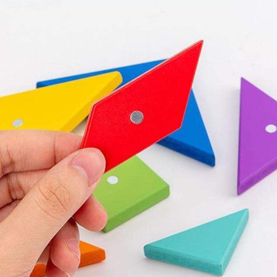 Đồ chơi xếp hình gỗ Tangram 7 mảnh nam châm cho bé phát triển tư duy
