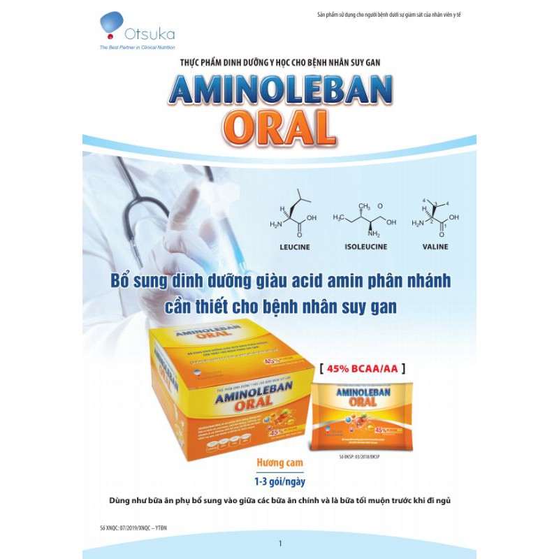 Aminoleban Oral - Dinh Dưỡng Cho Bệnh Nhân Gan