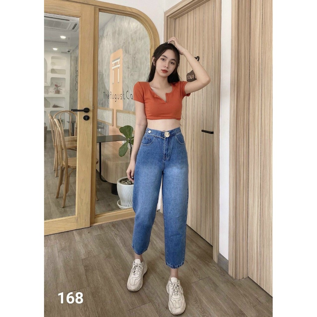 QUẦN JEAN BAGGY NỮ CẠP KIỂU SIÊU CAO MS 168 [CLIP THẬT] [FREESHIP] hàng loại 1, VẢI DÀY