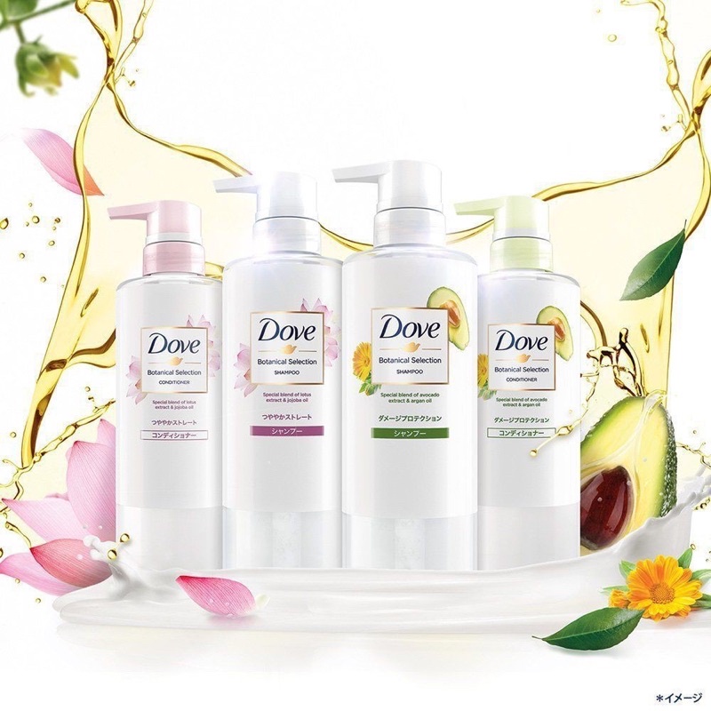 Bộ Dầu Gội Và Kem Xả Dove Hoa Sen/ Bơ Và Dầu Argan Phục Hồi Hư Tổn 500G