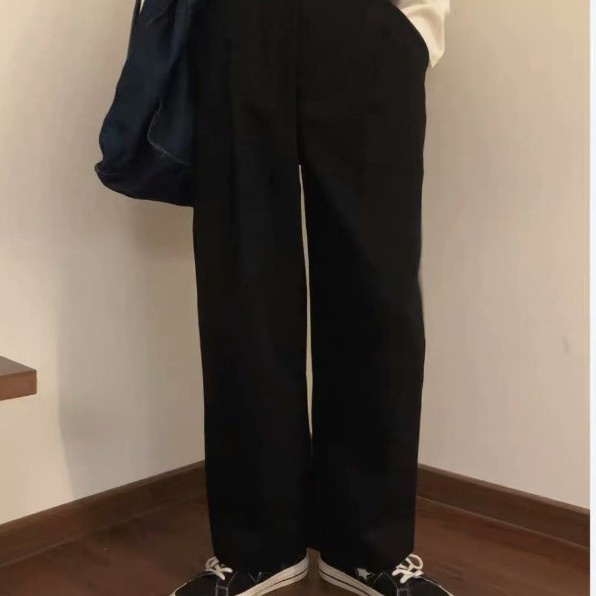 Quần ống rộng Màu Trơn Phong Cách Hàn Quốc Thời Trang Cho Nam Fashion Bigsize quần kaki nam Simple quần ống rộng nữ lưng cao